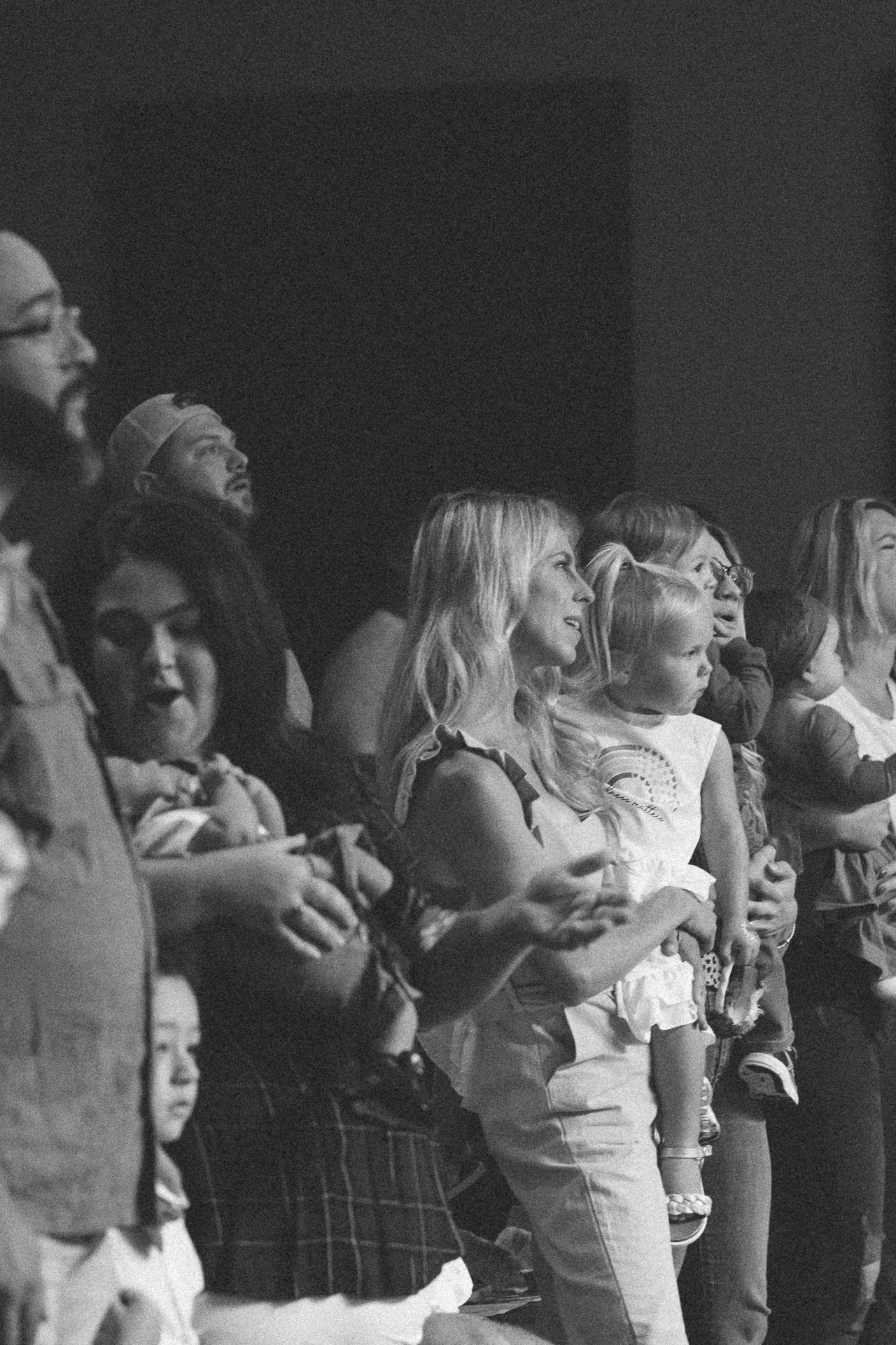 Parents in worship with their kids at Church of the Valley in Chicopee, Pioneer Valley MA