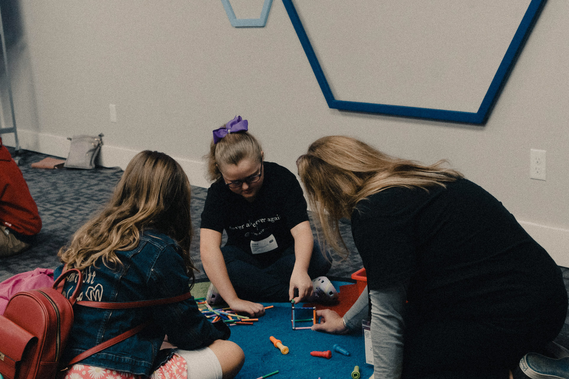 Valley kids making a tower at Church of the Valley in Chicopee, Pioneer Valley MA
