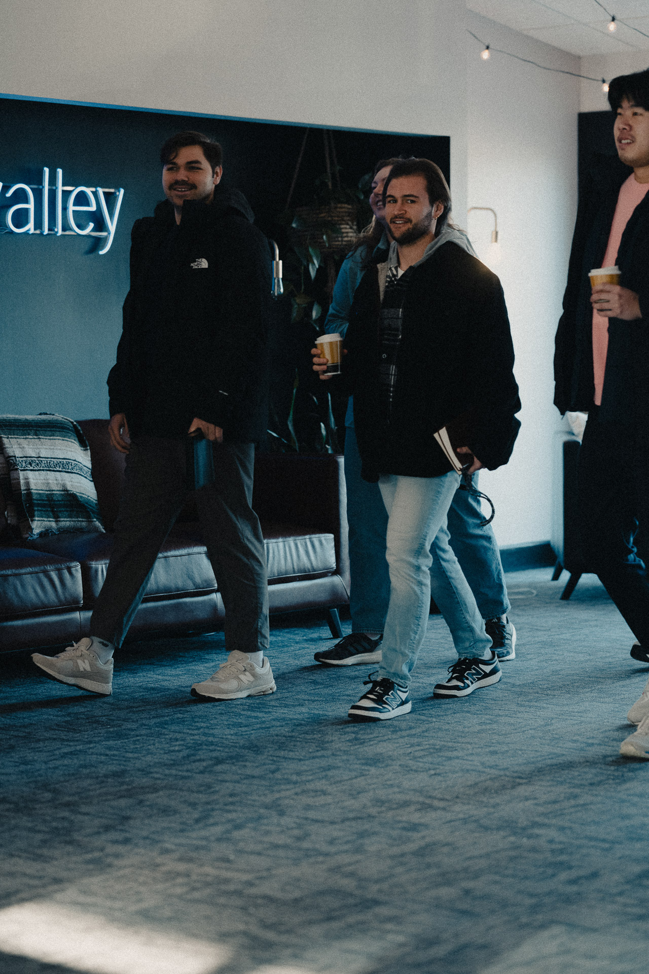 Young adults walking into church at Church of the Valley in Chicopee, MA.